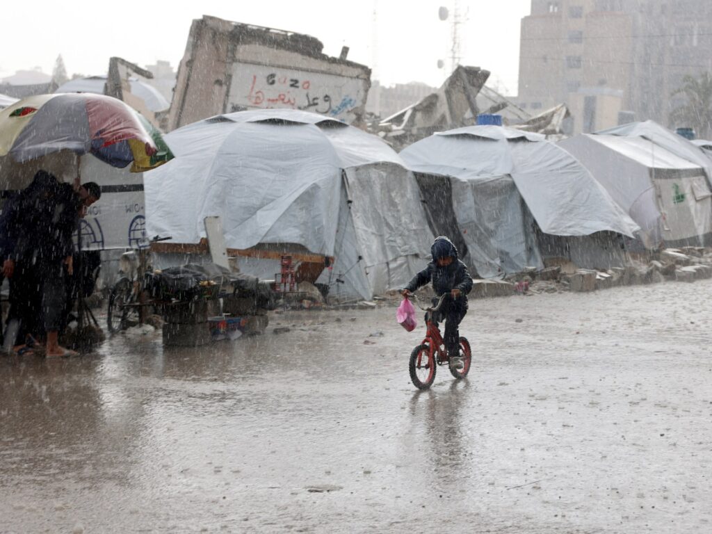 Israel pounds Gaza as heavy rains worsen misery of war-weary Palestinians