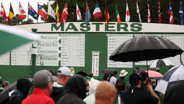 Masters practice suspended due to rain, threat of severe storms