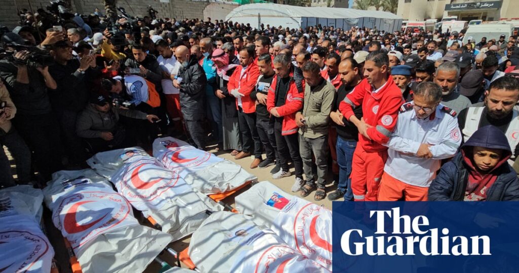 Evidence of ‘execution-style’ killings of Palestinian aid workers by Israeli forces, doctor says | Israel-Gaza war