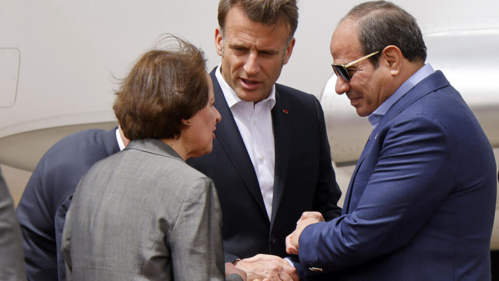 Macron tours Egypt aid outpost for Gaza