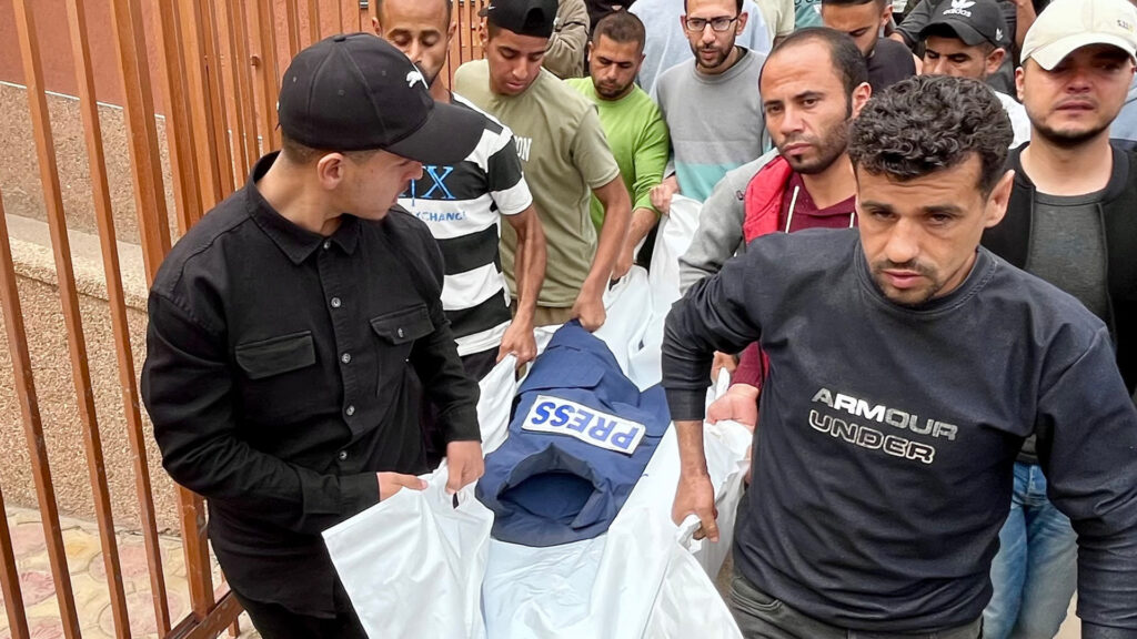 Palestinians mourn journalist burned alive in Israeli strike on Gaza tent